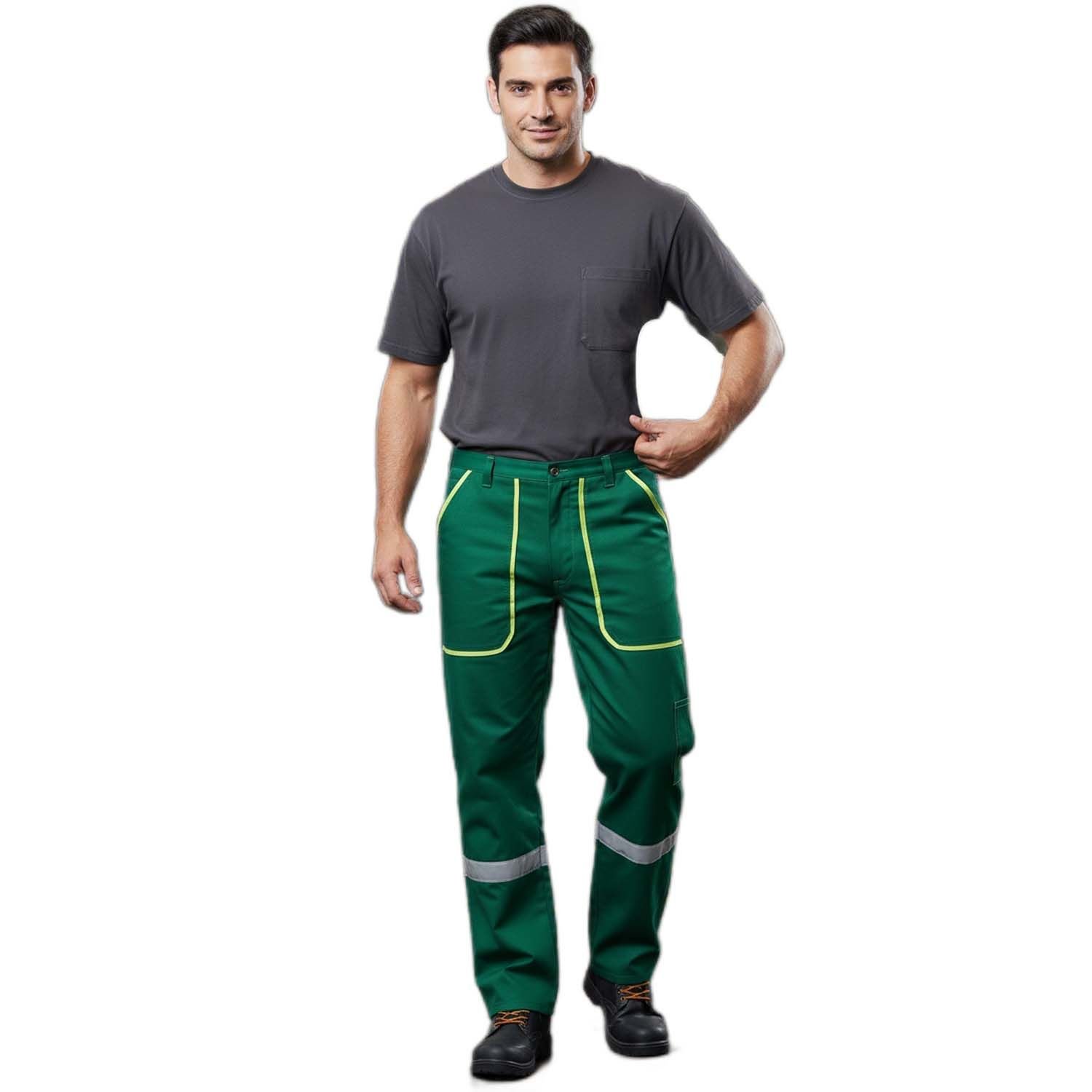 Harmandan Karışım Reflektörlü İş Pantolonu (Yeşil)