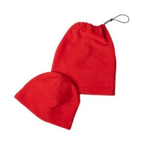 Polar Bere ve Polar Boyunluk Set | İpli Boyunluk Bere Kırmızı