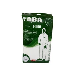 Faba T‑500 Beyaz SMS Kimyasal Koruyucu Tulum | Tek Kullanımlık Endüstriyel Tulum