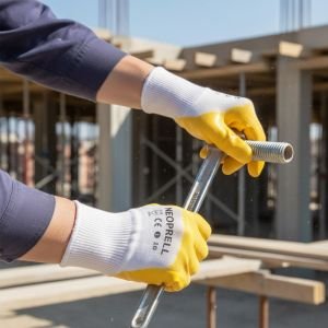 Neoprel Sarı Nitril İş Eldiveni 1 Koli 360 Çift | inşaat eldiveni L