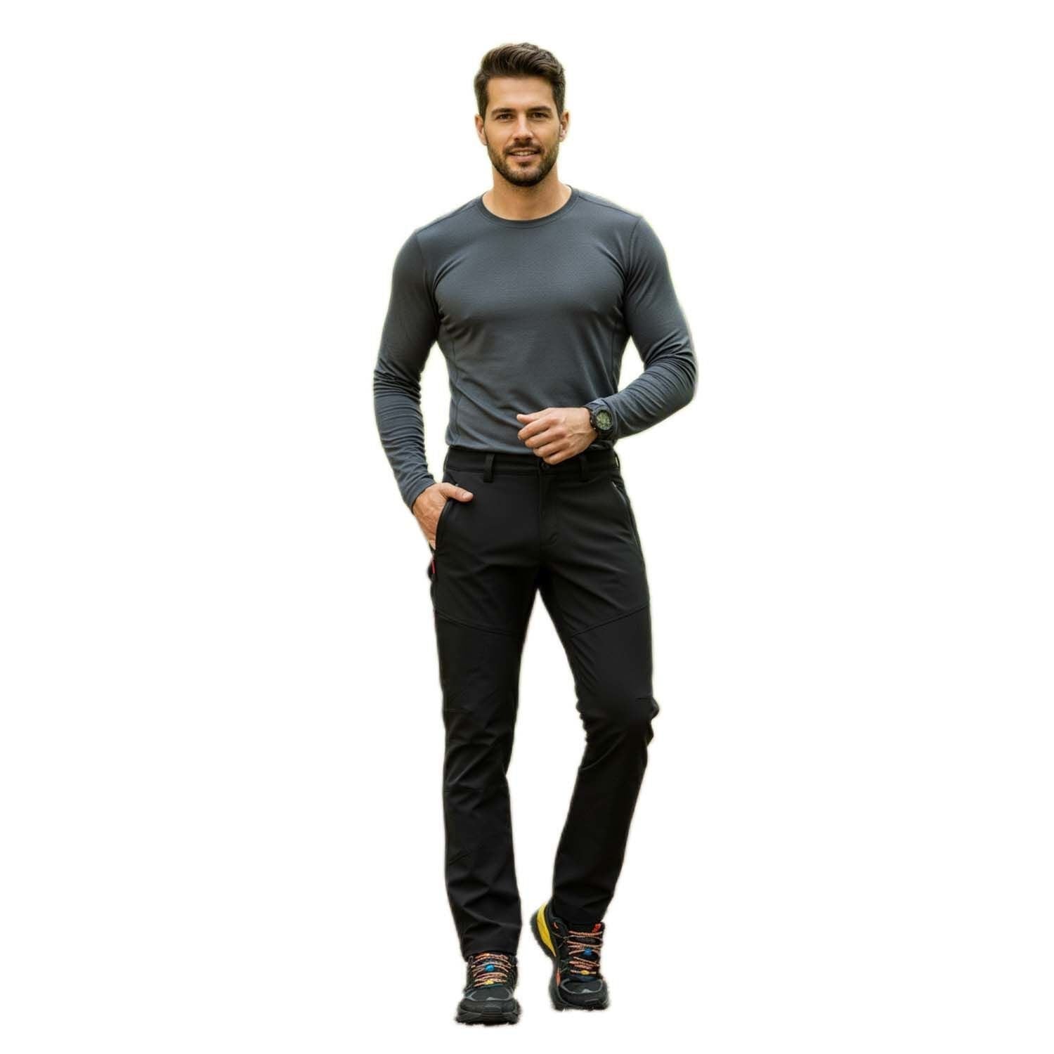 Softshell Pantolon Rüzgar Su Geçirmez İş Pantolonu Siyah