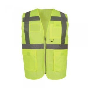 Reflektörlü Mühendis Yeleği Tek Renkli Sarı