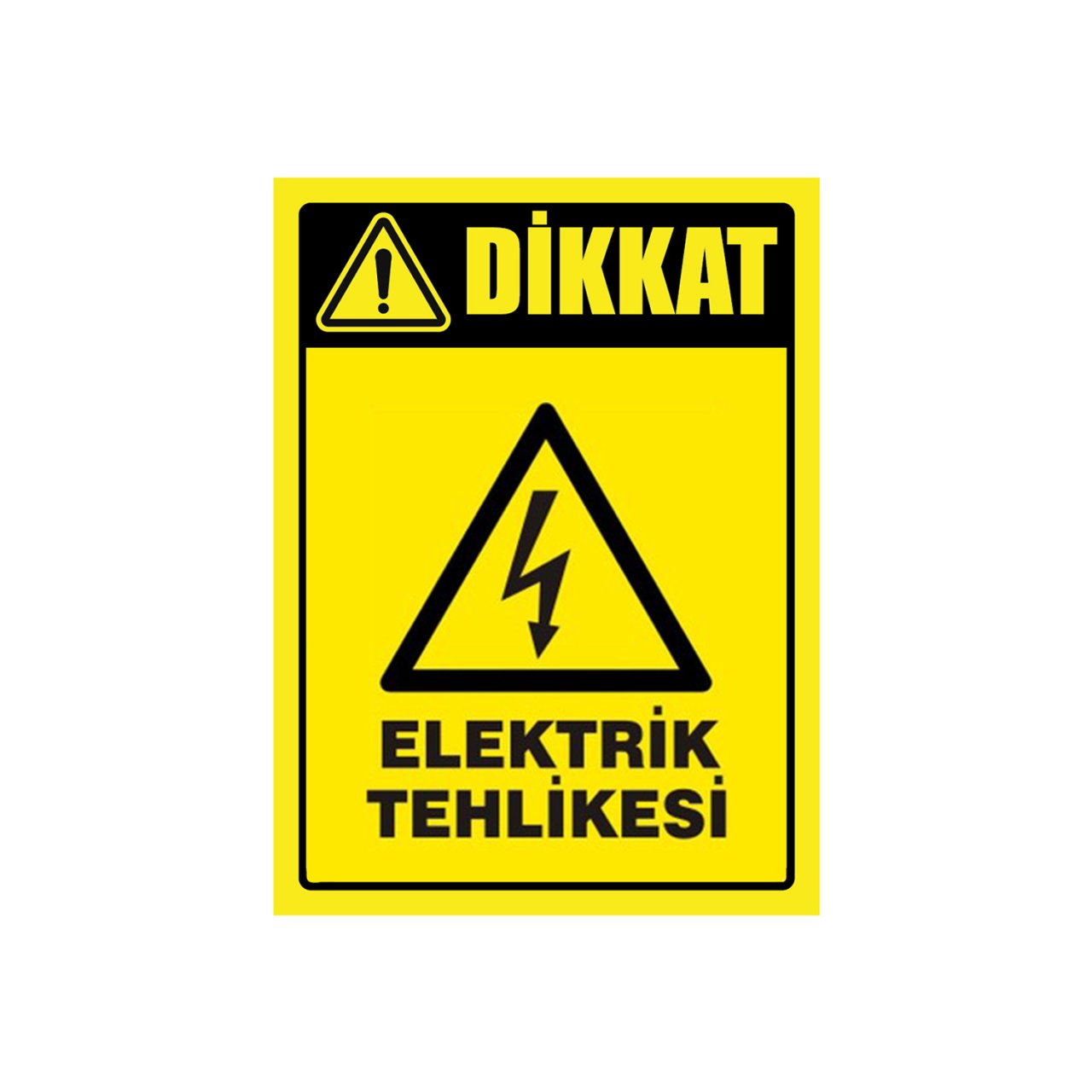 Dikkat Elektrik Tehlikesi Pano Sticker Etiket (10x15 cm)