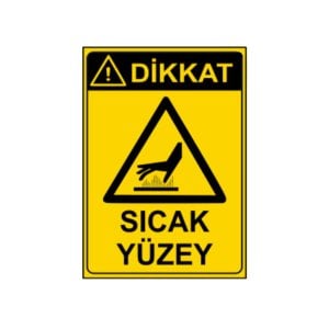 Dikkat Sıcak Yüzey Sticker Etiket (10x15 cm)
