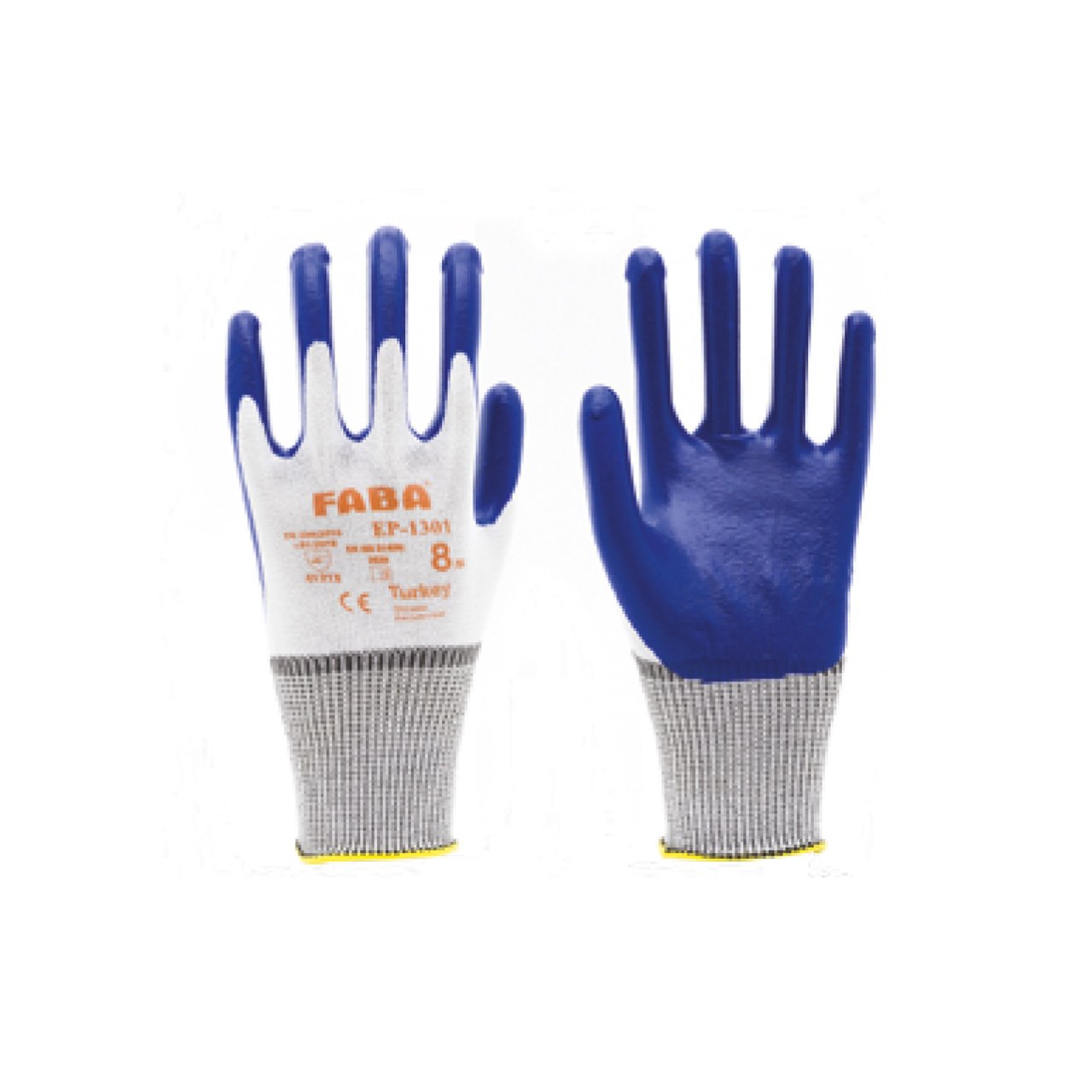 Faba EP-1301 Parmak Ucu Kaplı Örme Nitril Eldiven