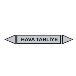Hava Tahliye Akışkan Boru Etiketi