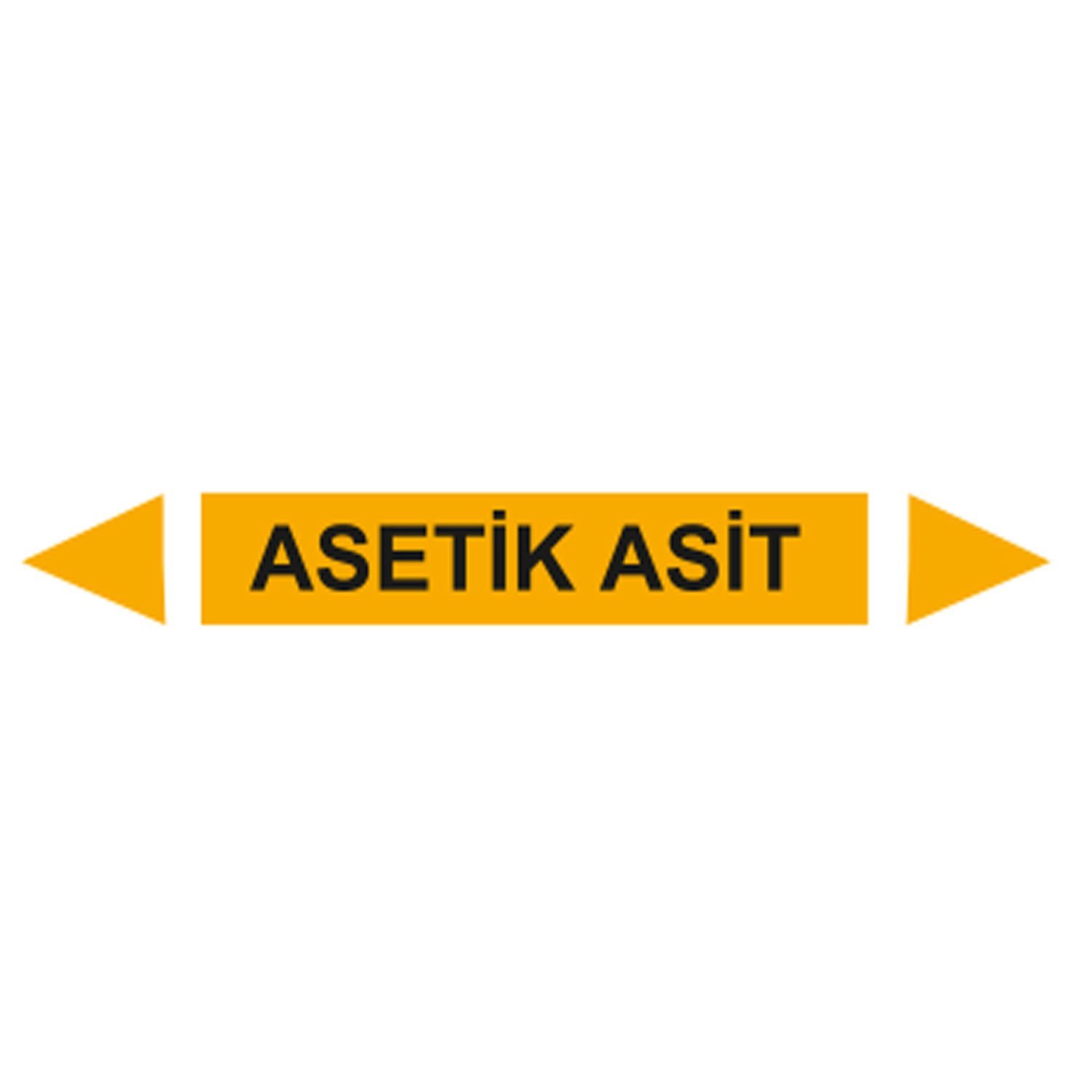 Asetik Asit Akışkan Boru Etiketi