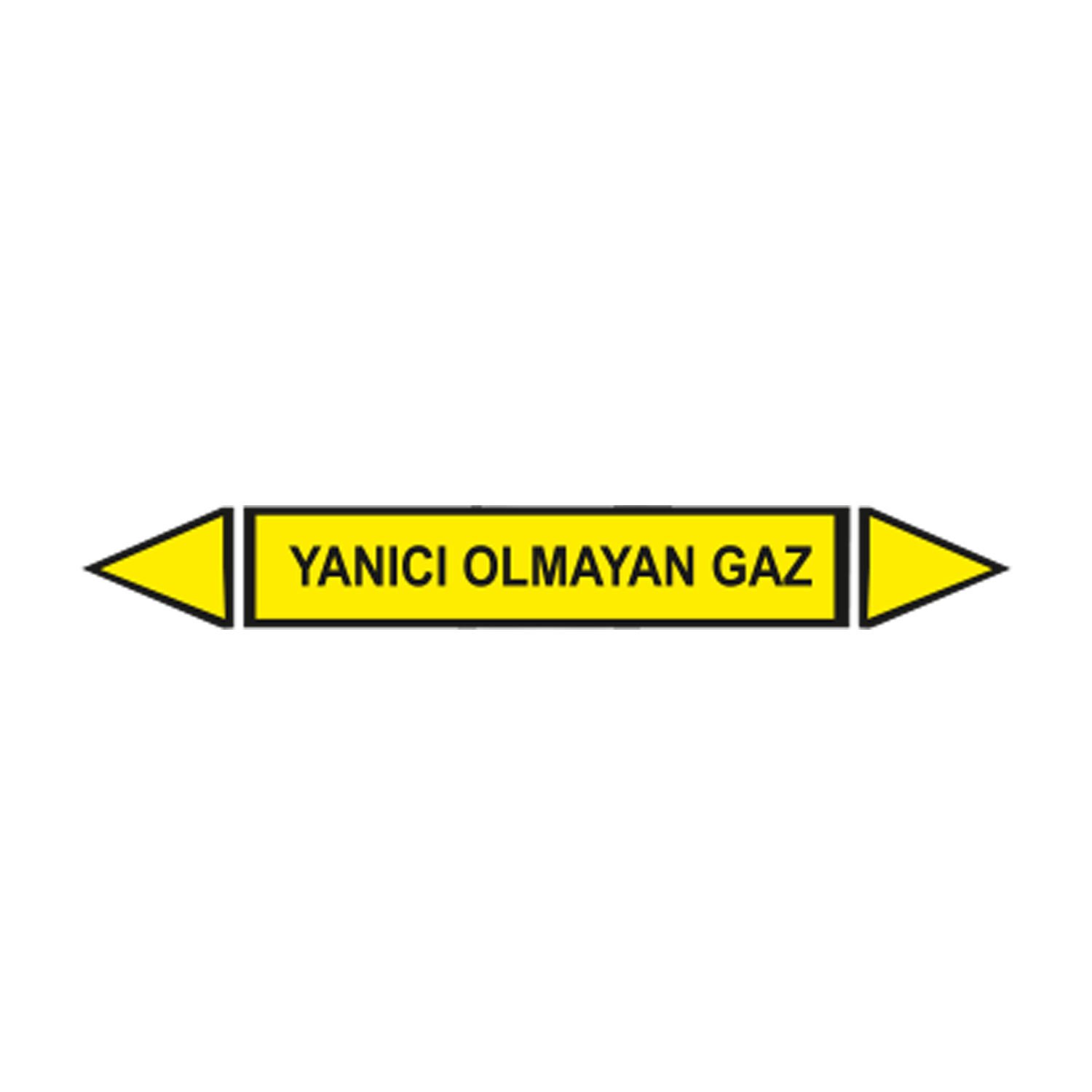 Yanıcı Olmayan Gaz Akışkan Boru Etiketi