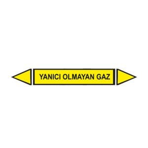 Yanıcı Olmayan Gaz Akışkan Boru Etiketi