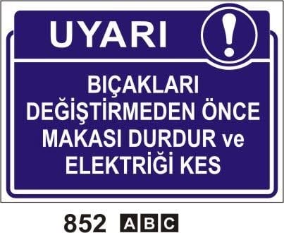 Bıçakları Değiştirmeden Önce Makası Durdur Elektiriği Kes