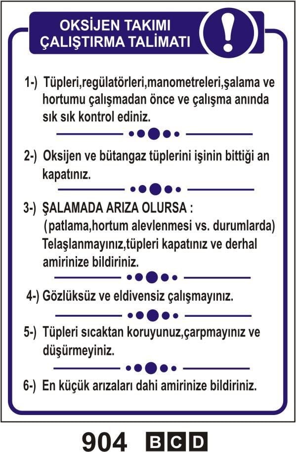 Oksijen Takımı Çalıştırma Talimatı