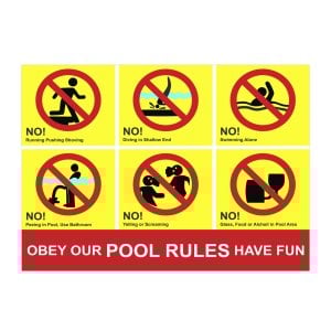 Havuz Güvenlik Kuralları Levha Seti - 3 ( 100x110 cm )