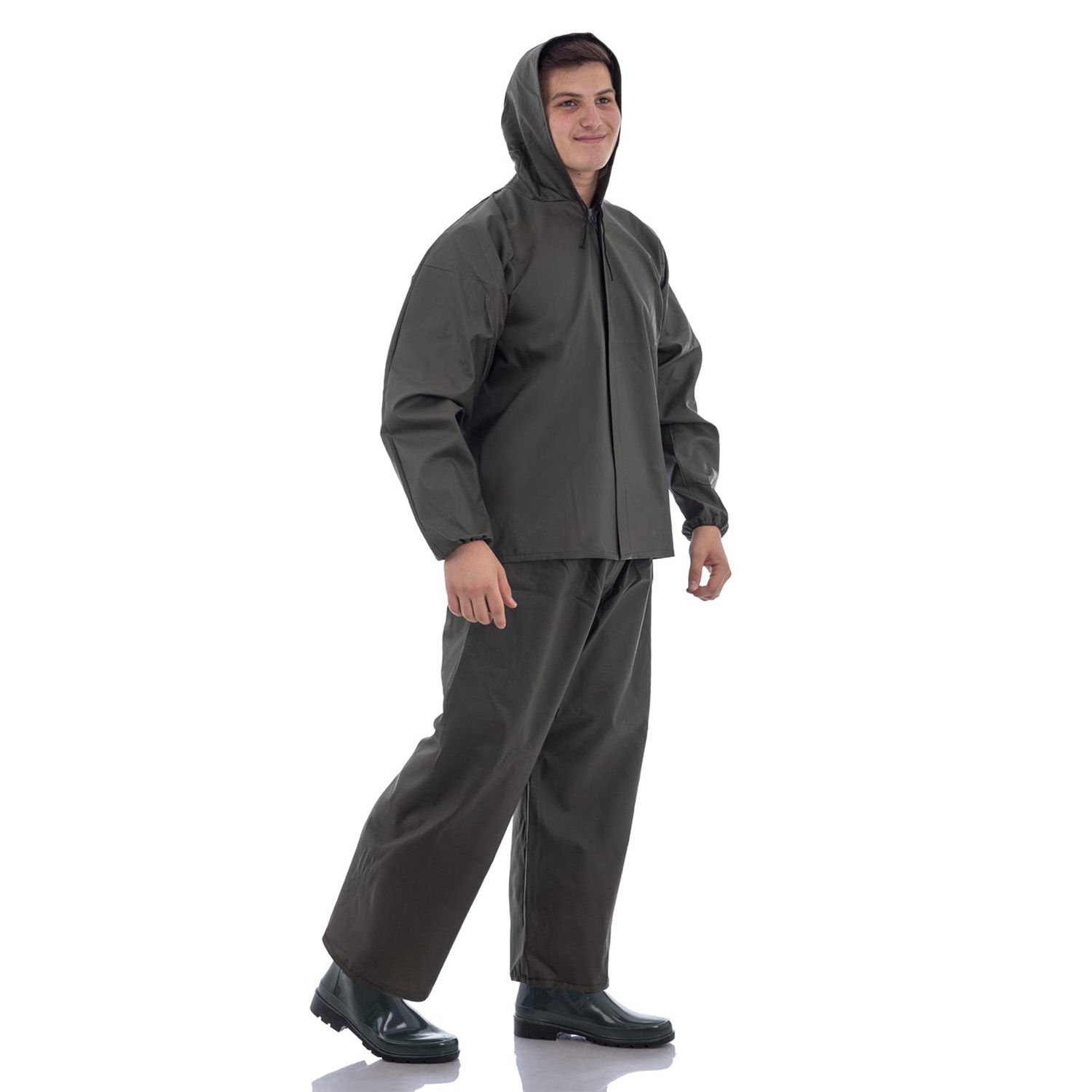 Balıkçı Takım Yağmurluk Haki Renk (Fermuarlı)