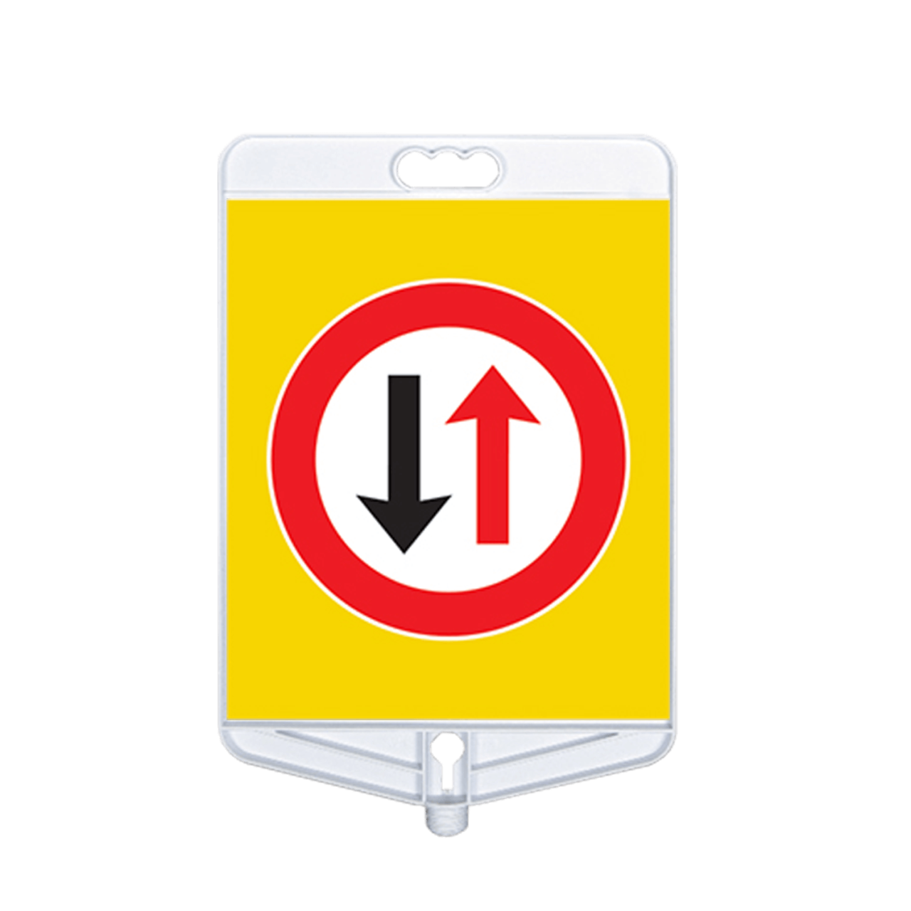 Dikkat İki Yönlü Trafik Tabelası Çift Taraflı  (9303)