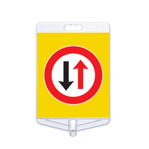 Dikkat İki Yönlü Trafik Tabelası Çift Taraflı  (9303)