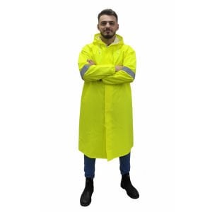 Reflektörlü Balıkçı Pardesü Yağmurluk Neon Sarı Renk