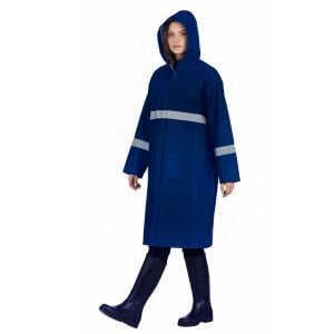 Reflektörlü Balıkçı Pardesü Yağmurluk Lacivert Renk