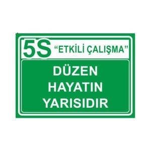 5S Etkili Çalışma Levhası 002 (Düzen Hayatın Yarısıdır) 50x70 cm Dekota