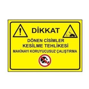 Dönen Cisimler Kesilme Tehlikesi Makinayı Koruyucusuz Çalıştırma