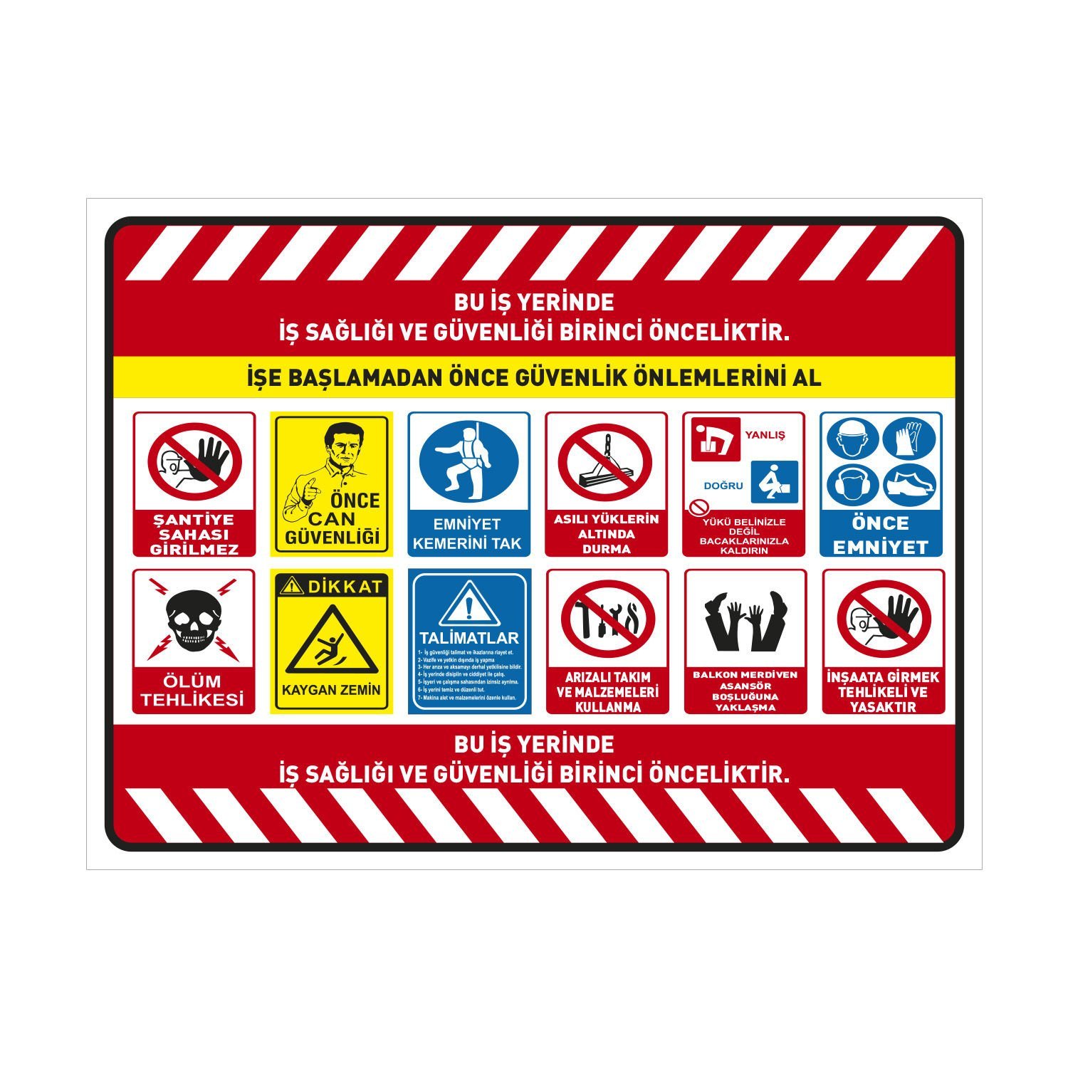 İnşaat ve Şantiye Kuralları 70x100 cm 1 mm Sac Levha