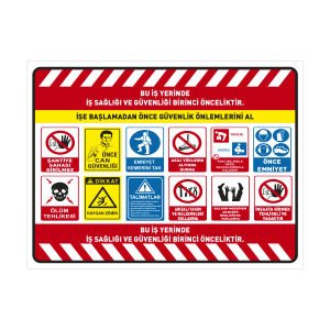 İnşaat ve Şantiye Kuralları 70x100 cm 1 mm Sac Levha
