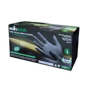 Koinsmh Siyah Nitril Muayene Eldiveni