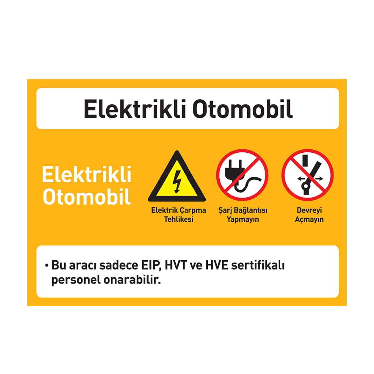 Elektrikli Otomobil Levhası