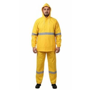 Balıkçı Yağmurluk Reflektörlü Takım Sarı Renk