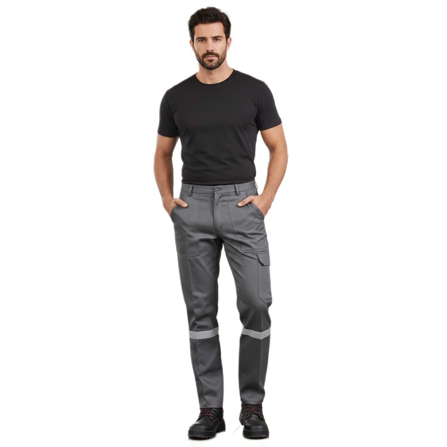 16/12 Gabardin Yazlık İş Pantolonu Gri Renk | İş Pantolonu | Reflektörlü Pantolon