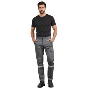 16/12 Gabardin Yazlık İş Pantolonu Gri Renk | İş Pantolonu | Reflektörlü Pantolon