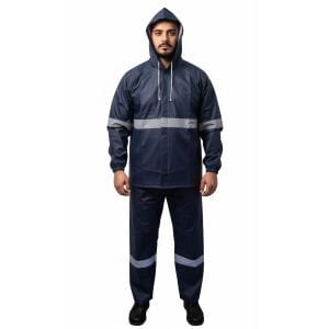 Balıkçı Yağmurluk Reflektörlü Takım Lacivert Renk