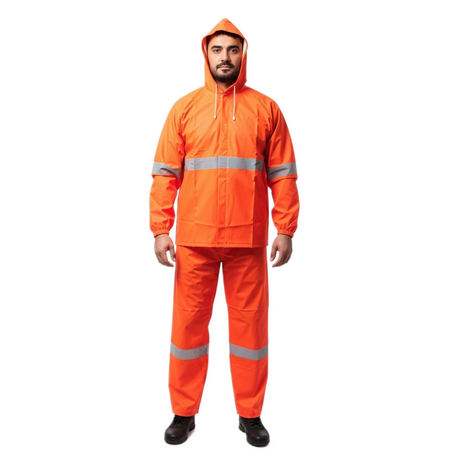 Balıkçı Yağmurluk Reflektörlü Takım Turuncu Renk