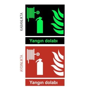 Yangın Dolabı Uyarı Levhası (Fotolümenli) 15x15 cm