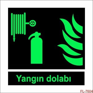 Yangın Dolabı Uyarı Levhası (Fotolümenli) 15x15 cm