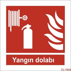 Yangın Dolabı Uyarı Levhası (Fotolümenli) 15x15 cm