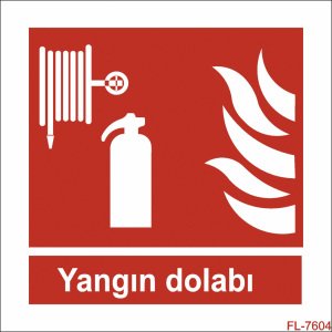 Yangın Dolabı Uyarı Levhası (Fotolümenli) 15x15 cm