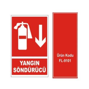 Yangın Söndürücü Fotolümen Tabela Aşağı Ok