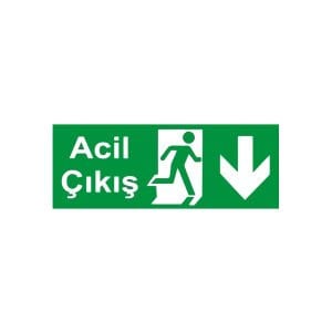 Acil Çıkış Aşağı Ok (Fotolümenli Levha)