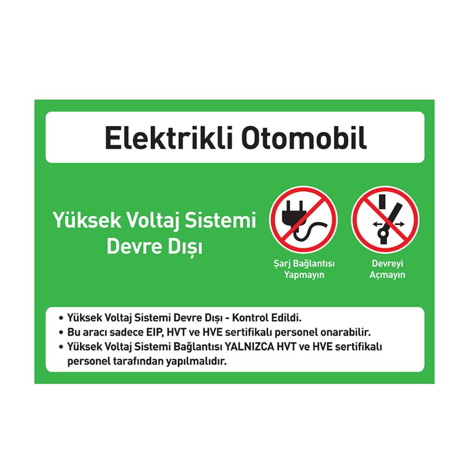 Elektrikli Otomobil Levhası