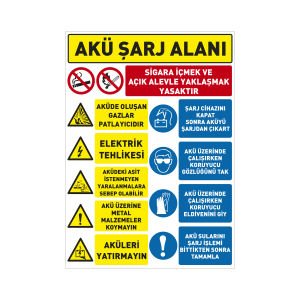 Akü Şarj Alanı Uyarı Levhası