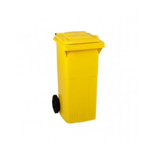120 Lt. Plastik Tekerlekli Konteyner | Çöp Kovası | Tekerlekli Çöp Kovası Sarı