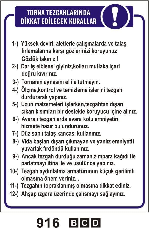 Torna Tezgahlarında Dikkat Edilecek Hususlar