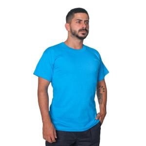 0 Yaka Tişört Penye Turkuaz