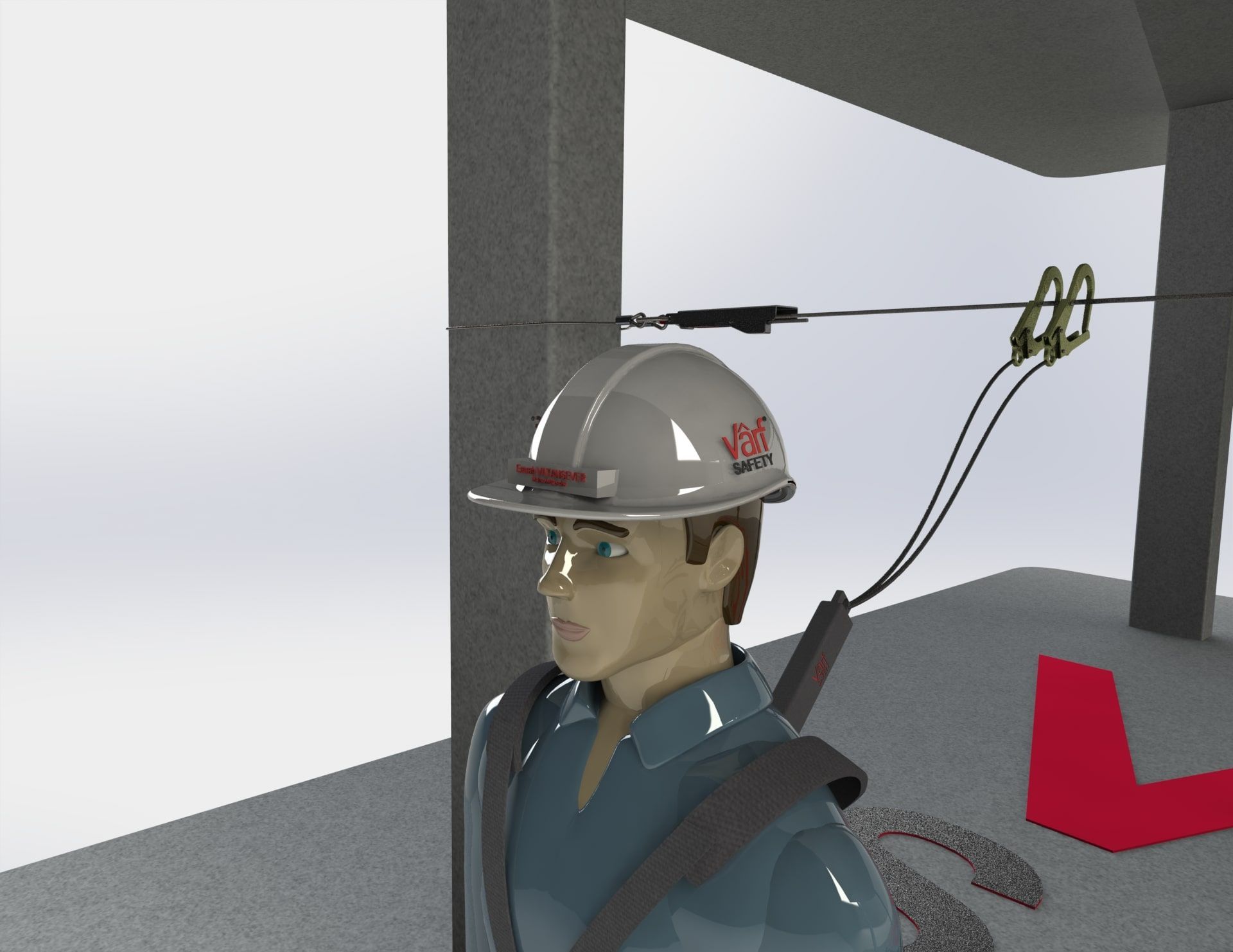 Varf Safety V-500MS Geçici Çelik Yatay Yaşam Hattı