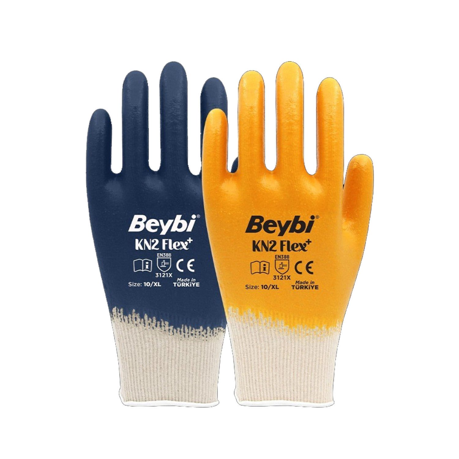 Beybi KN2 Flex+ Plus Sarı Nitril İş Eldiveni | El Koruma