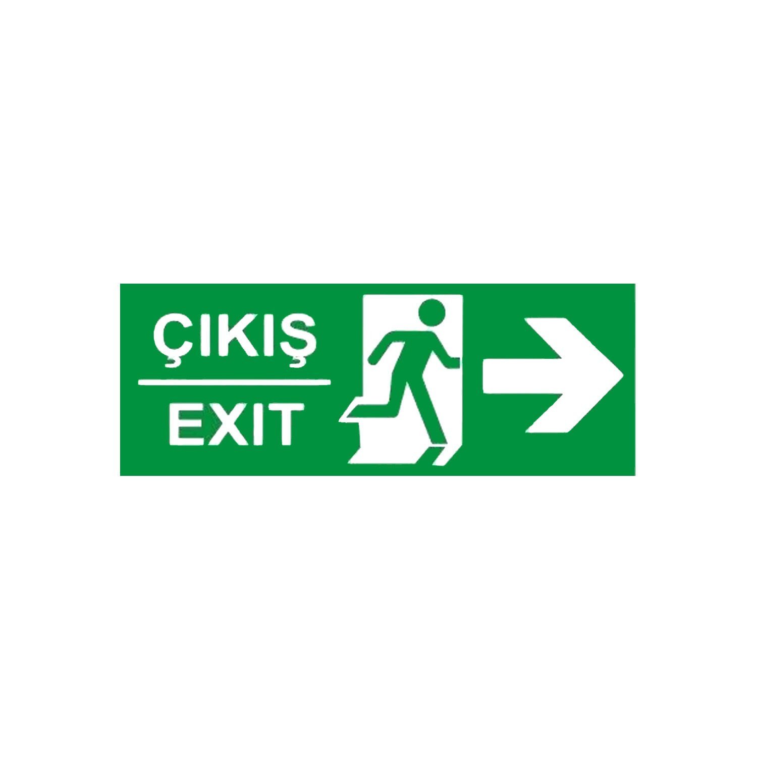 Çıkış Exit Sağ Ok (Fotolümenli Levha)