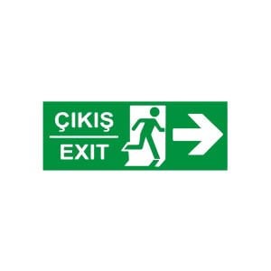 Çıkış Exit Sağ Ok (Fotolümenli Levha)