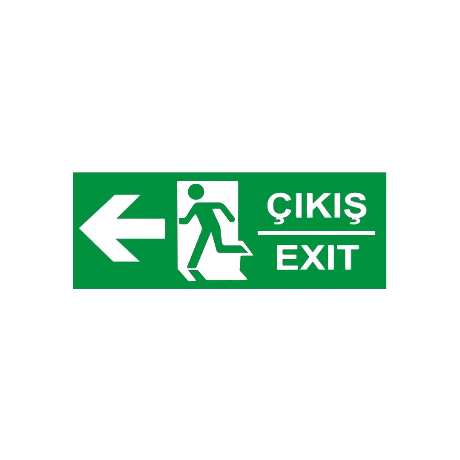 Çıkış Exıt Sol Ok (Fotolümenli Levha)