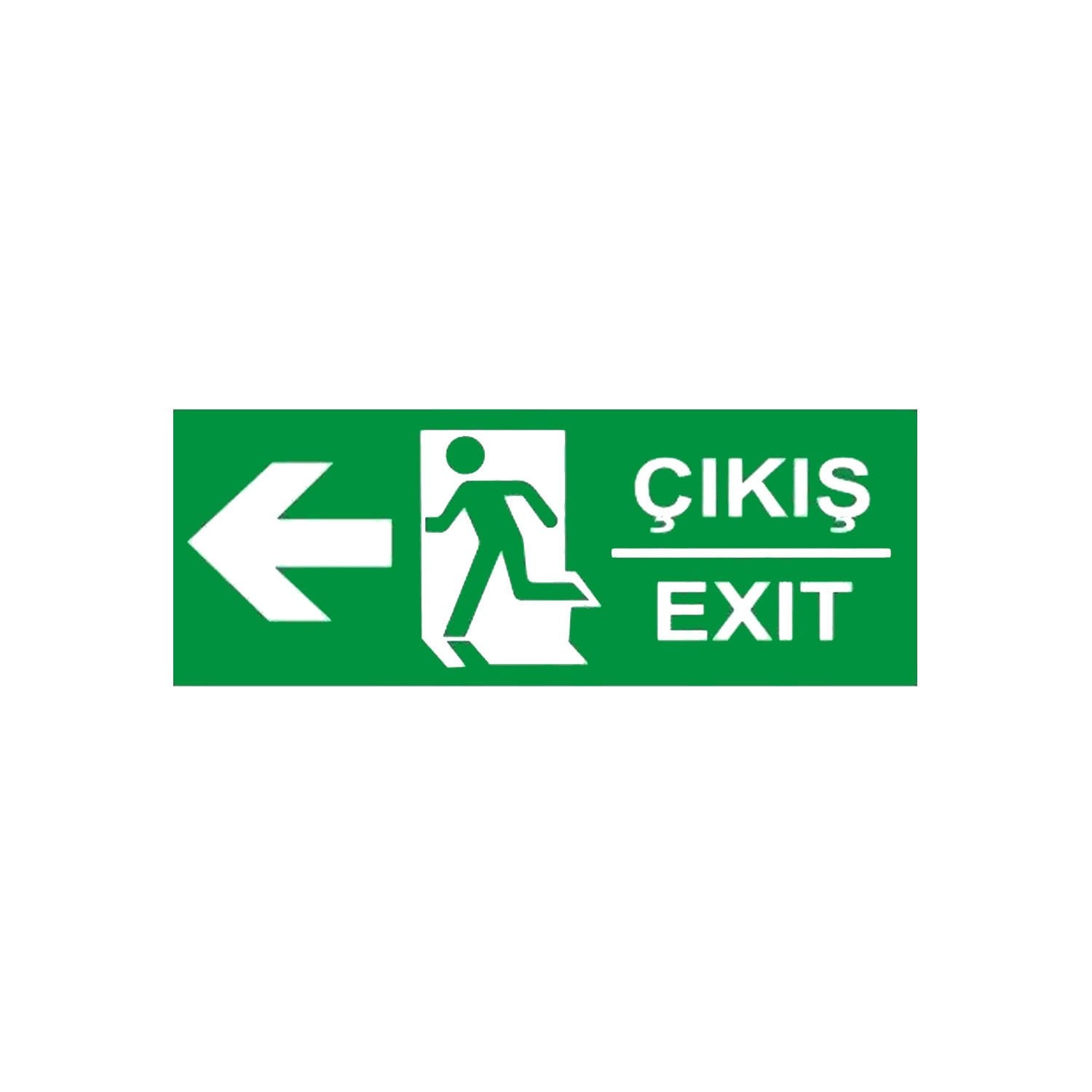 Çıkış Exıt Sol Ok (Fotolümenli Levha)