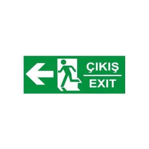 Çıkış Exıt Sol Ok (Fotolümenli Levha)